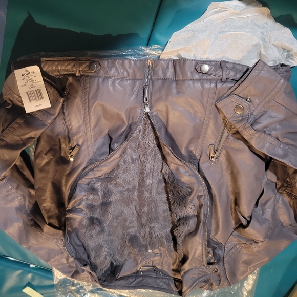 Kohl's Jackets & Coats Kohls Charcoal Leather Jacket Poshmark
